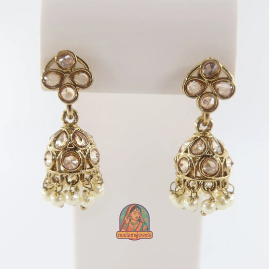 Kundan Pearl Mini Jhumki