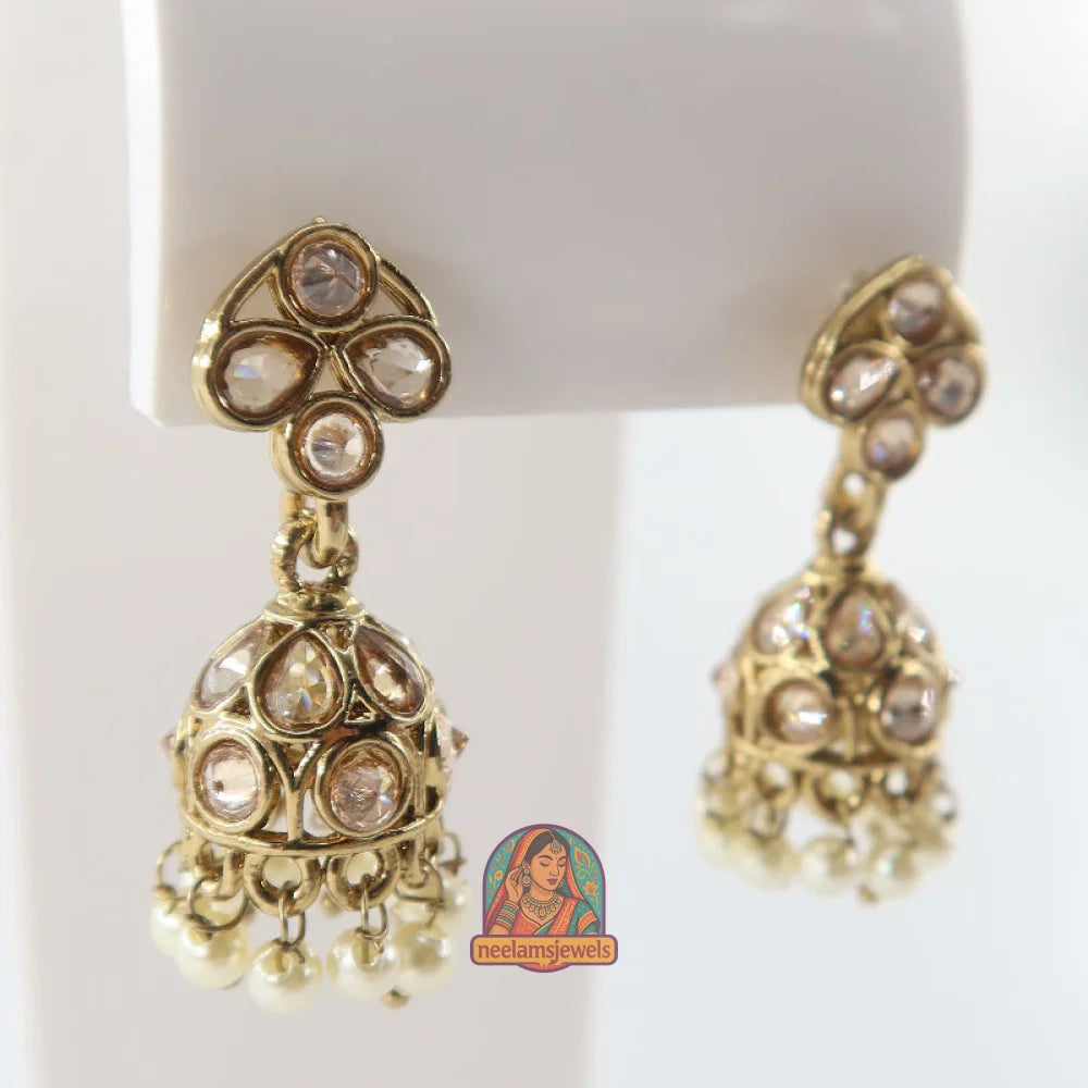 Kundan Pearl Mini Jhumki
