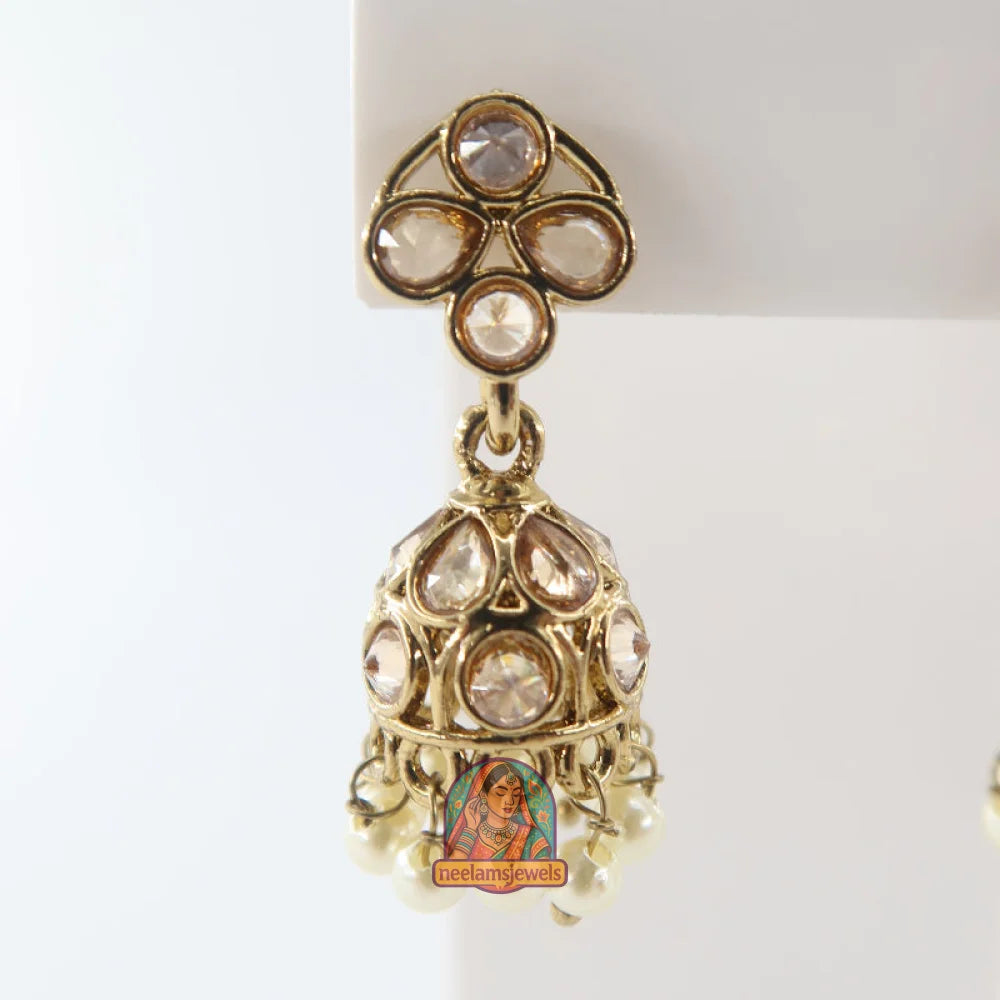 Kundan Pearl Mini Jhumki