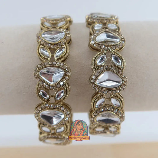 Kundan Tri-Cut Bangles