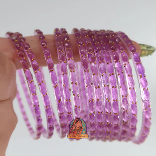’Lavender’ Glass Bangle Set