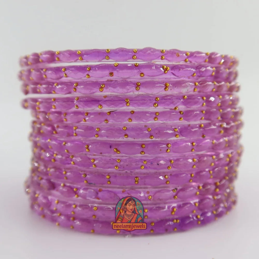 ’Lavender’ Glass Bangle Set