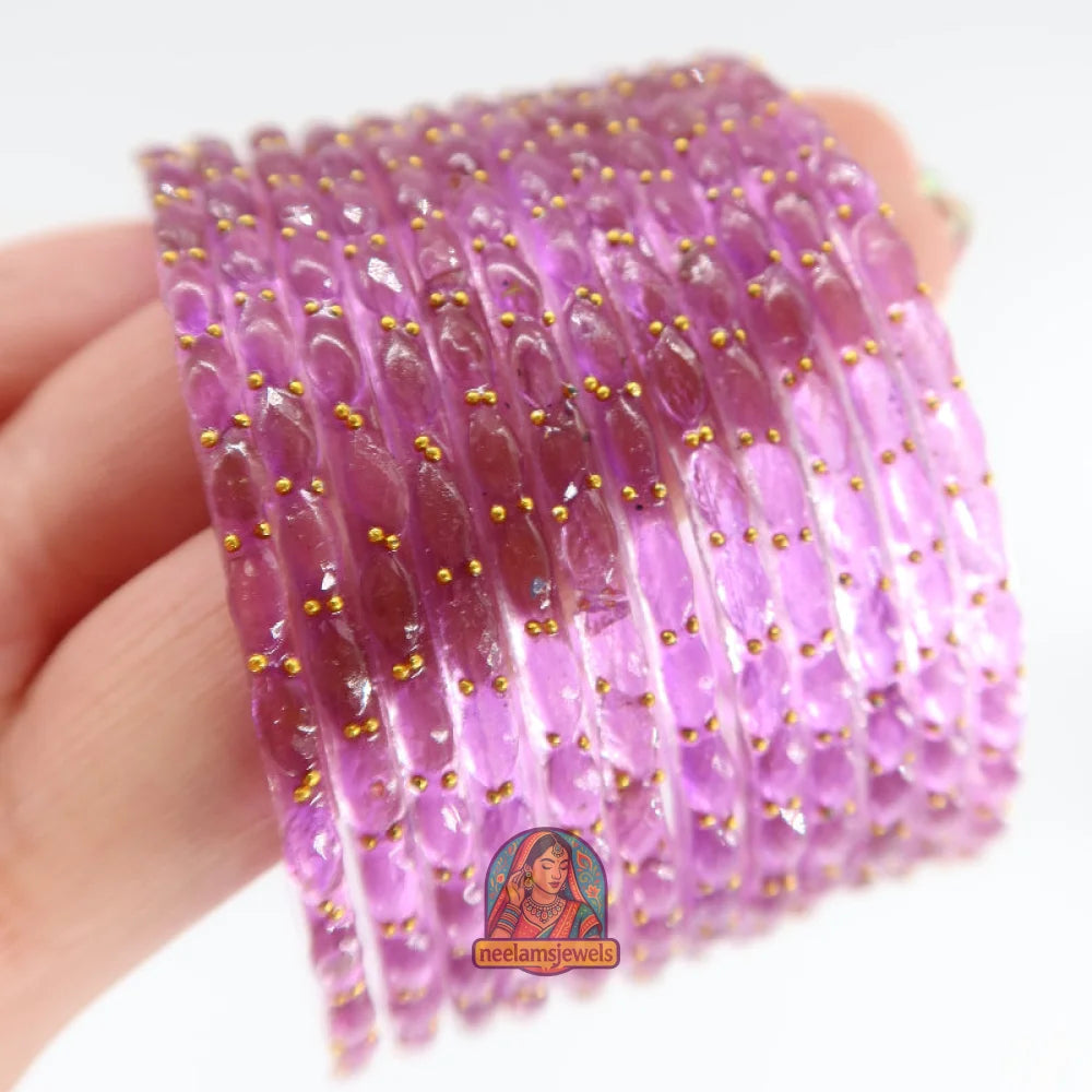 ’Lavender’ Glass Bangle Set