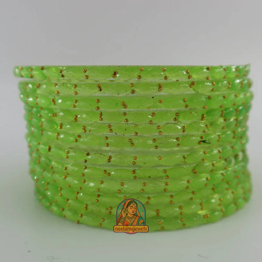 ’Leaf Green’ Glass Bangle Set