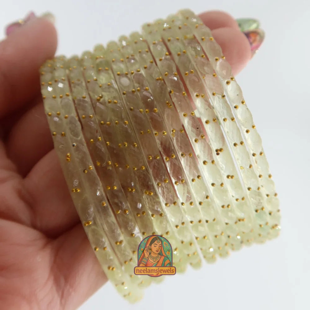 ’Lemon Juice’ Glass Bangle Set