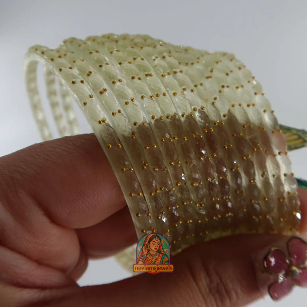 ’Lemon Juice’ Glass Bangle Set