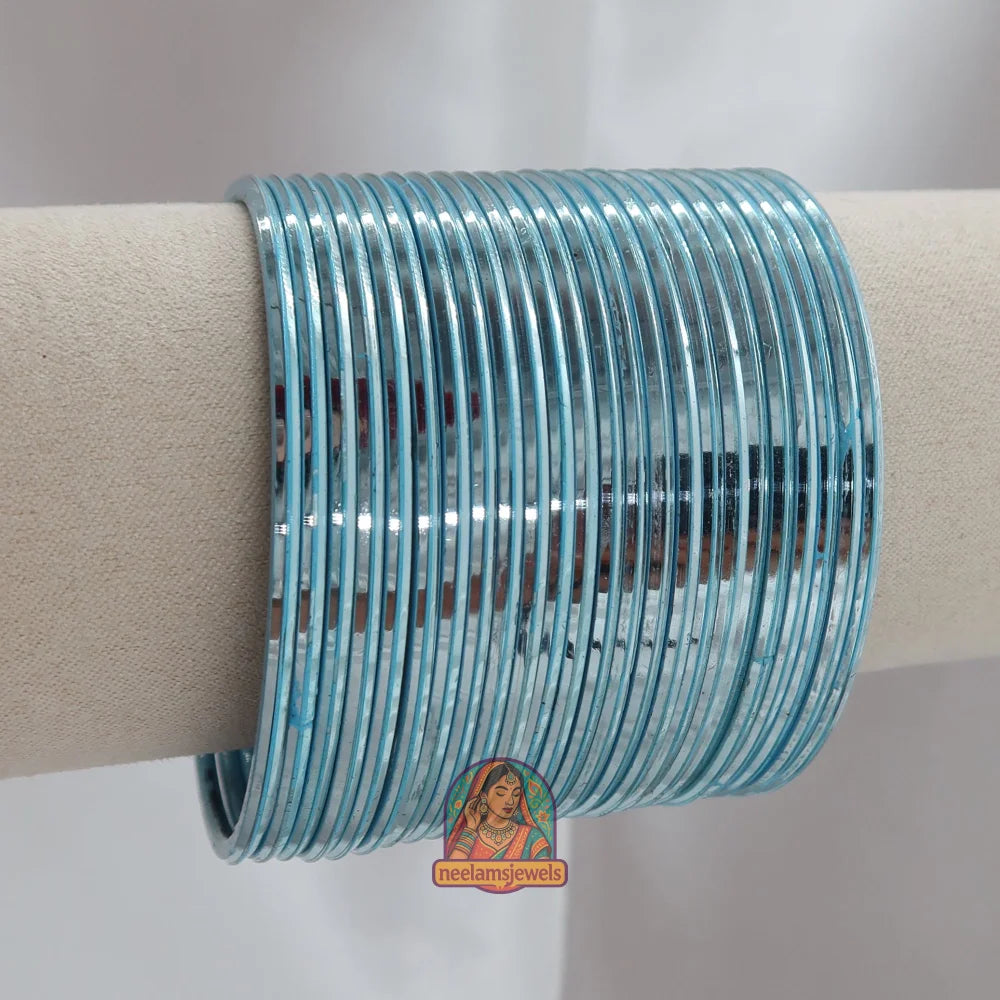 ’Light Blue’ Metallic Bangle Set