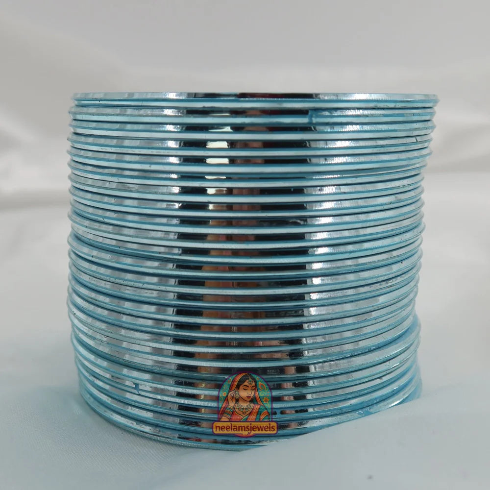 ’Light Blue’ Metallic Bangle Set