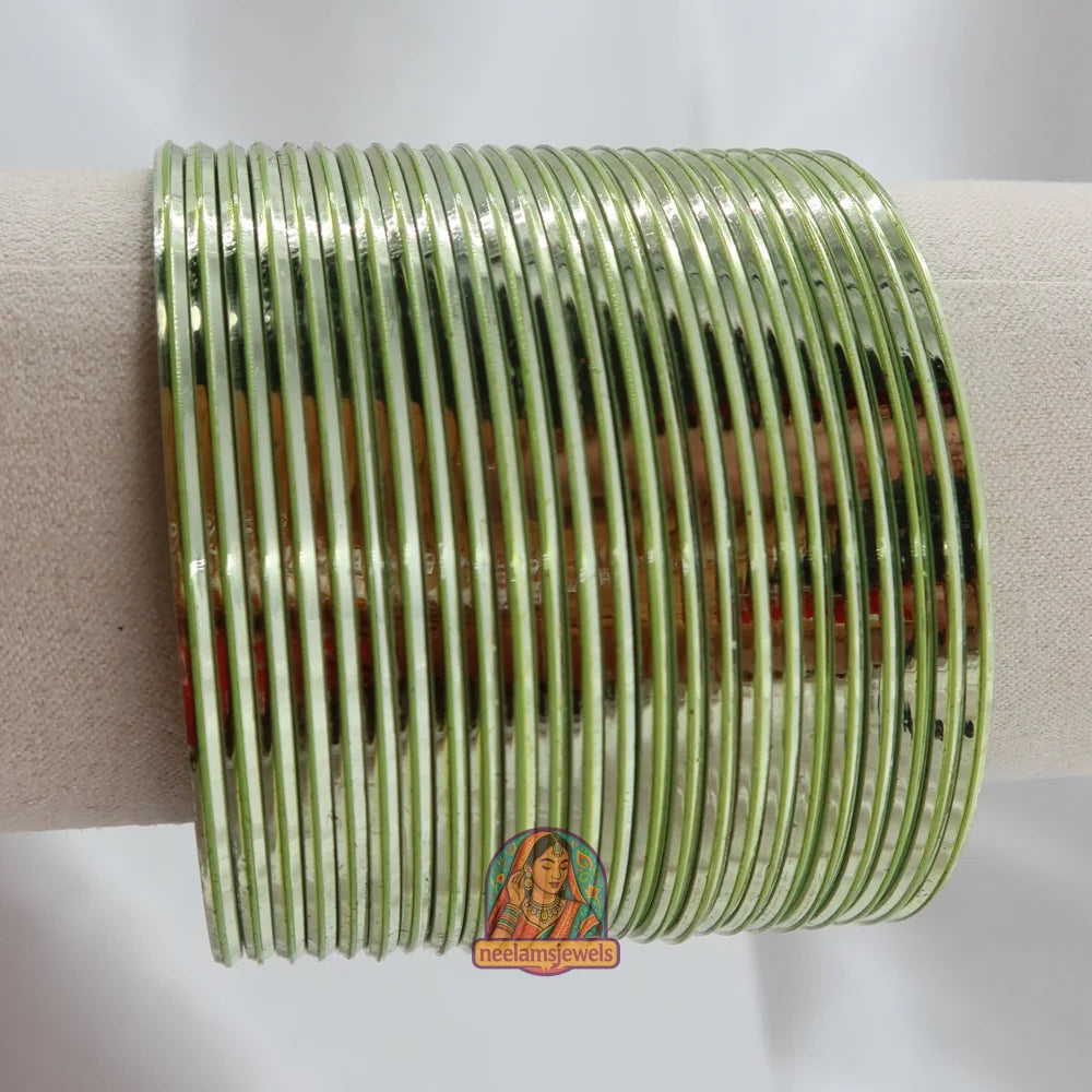 ’Light Green’ Metallic Bangle Set