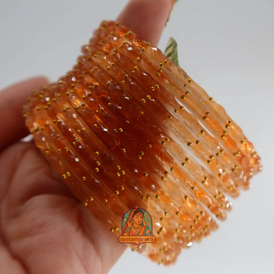 ’Light Orange’ Glass Bangle Set