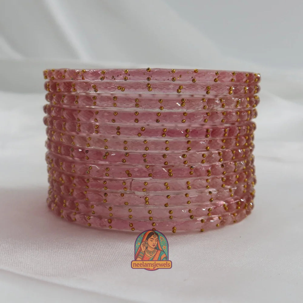’Light Periwinkle’ Crystal Cut Glass Bangle Set