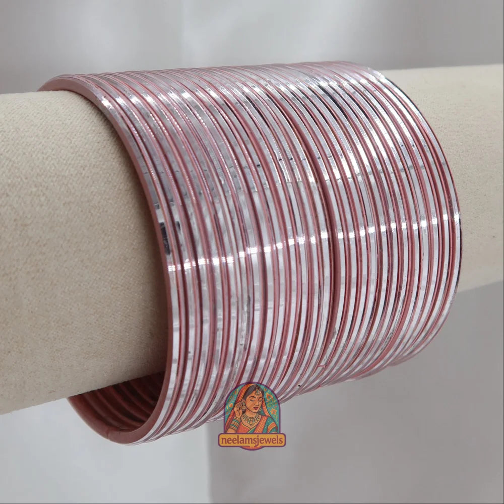 ’Light Pink’ Metallic Bangle Set