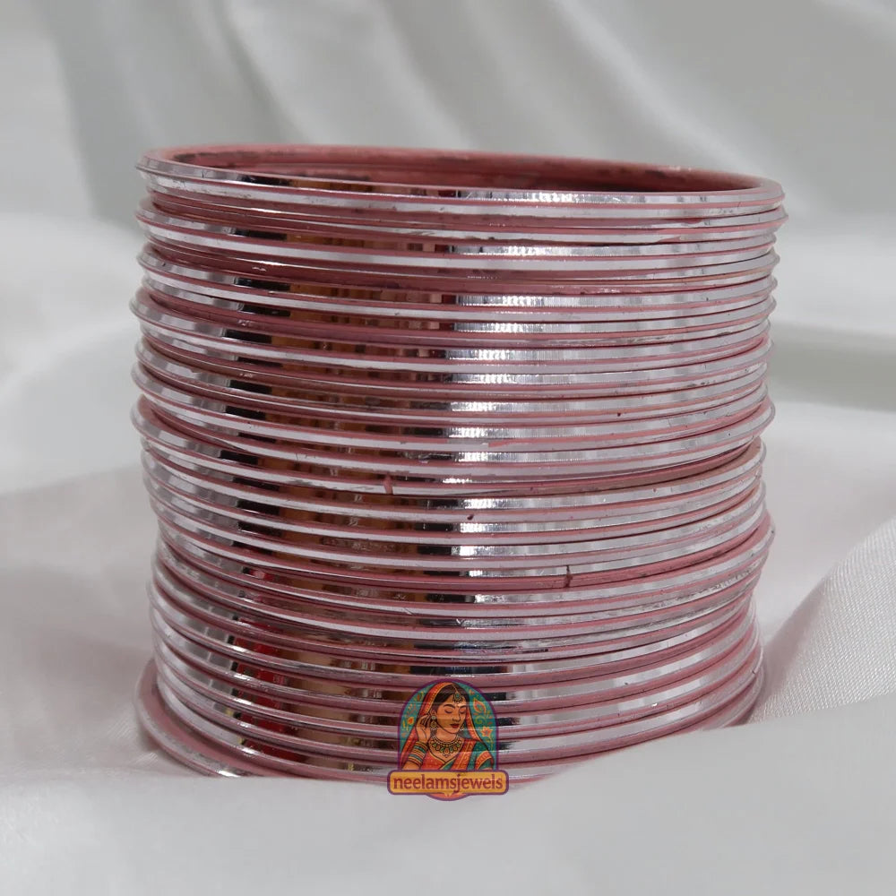 ’Light Pink’ Metallic Bangle Set