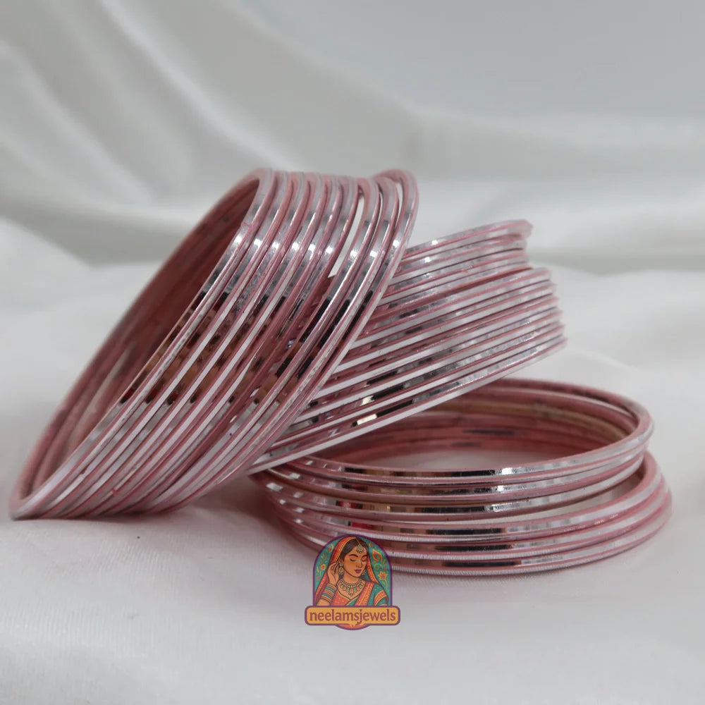 ’Light Pink’ Metallic Bangle Set