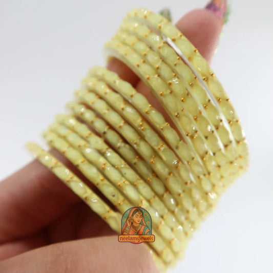 ’Lime Green’ Glass Bangle Set