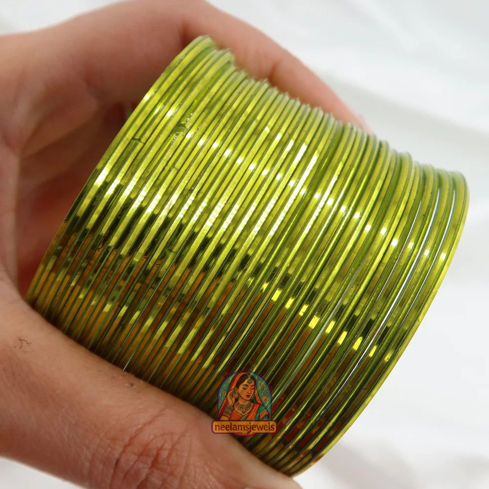 ’Lime Green’ Metallic Bangle Set 2.10