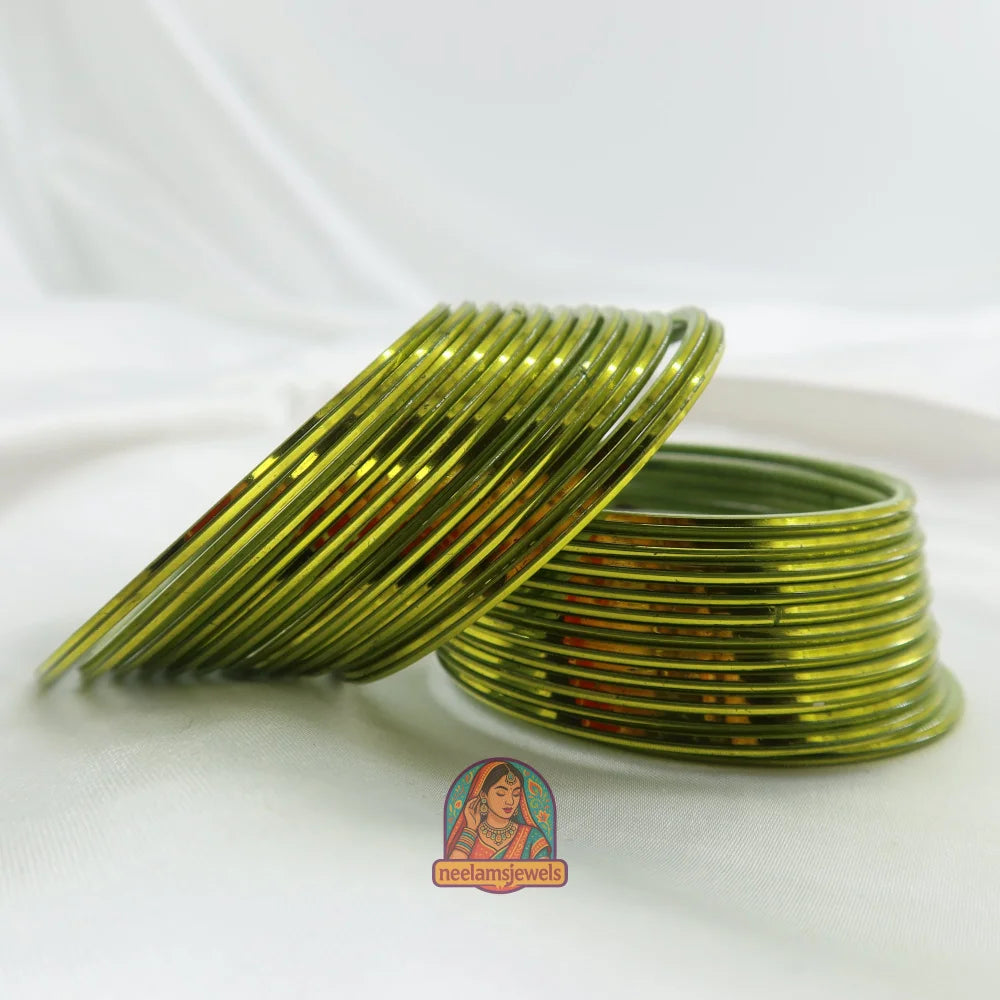 ’Lime Green’ Metallic Bangle Set 2.10