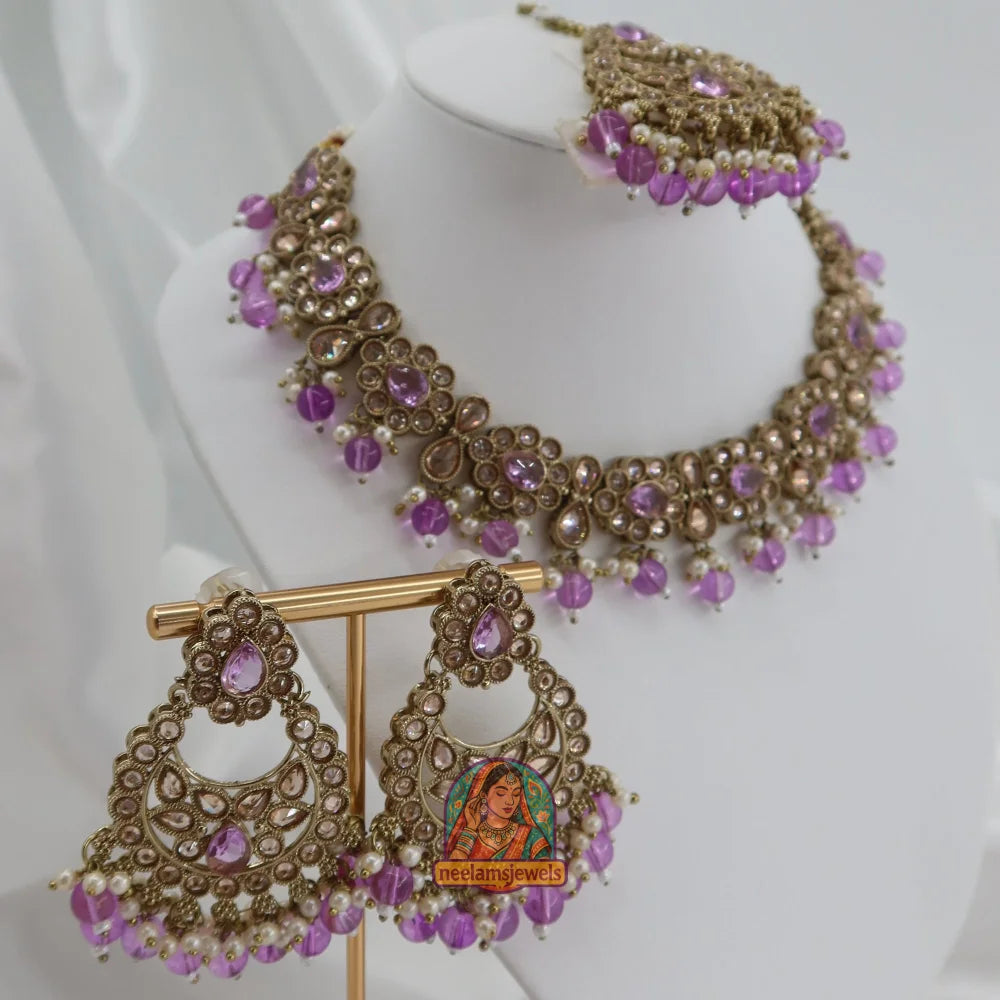 Loveleen Necklace Set (Lavender)