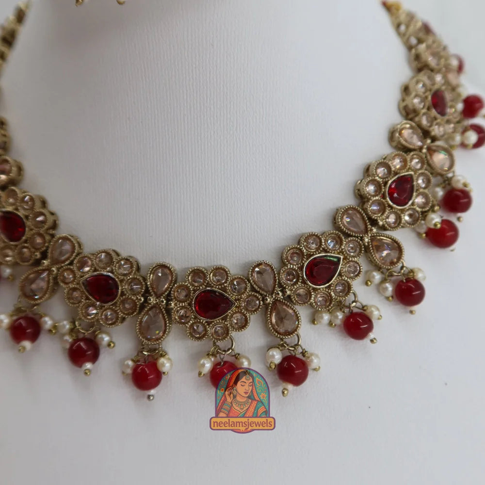 Loveleen Necklace Set (Maroon)