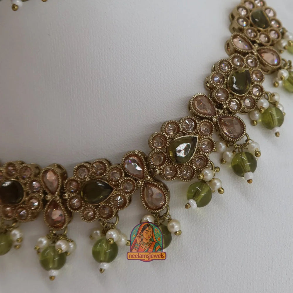 Loveleen Necklace Set (Mehndi Green)