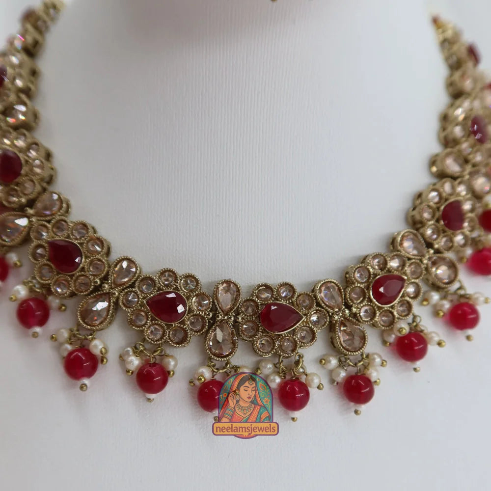 Loveleen Necklace Set (Red)