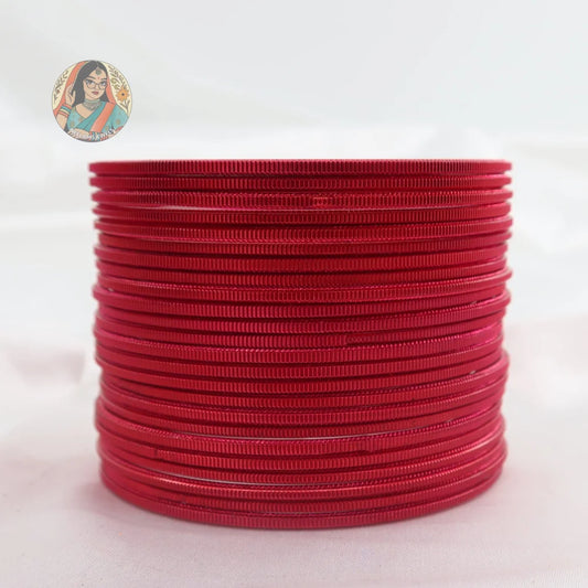 ’Magenta’ Shiny Plain Bangle Set