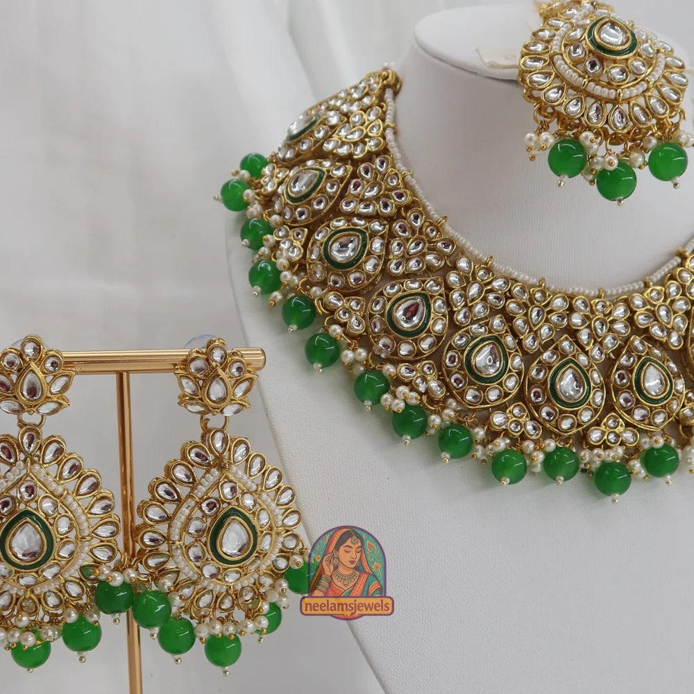 Mahal-e-Noor Necklace Set (Green)