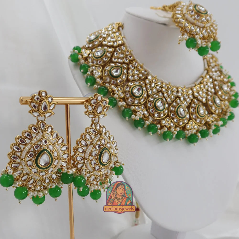 Mahal-e-Noor Necklace Set (Green)