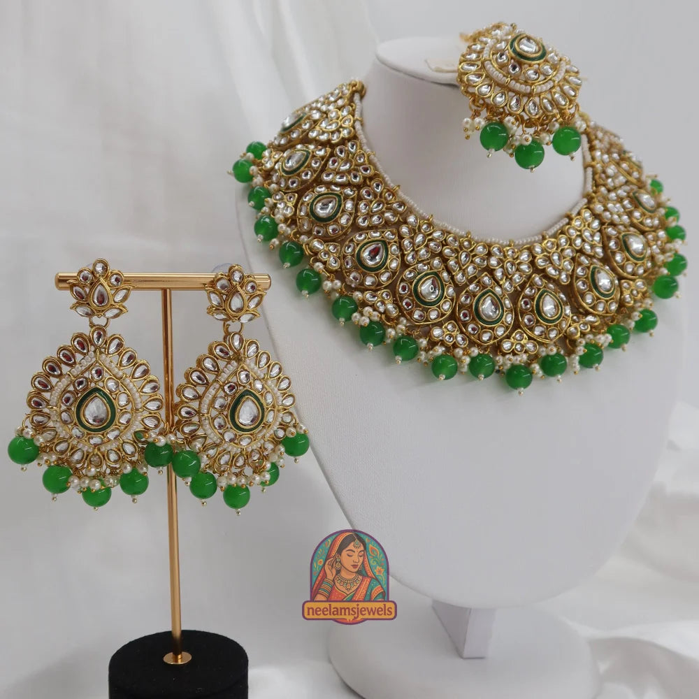 Mahal-e-Noor Necklace Set (Green)