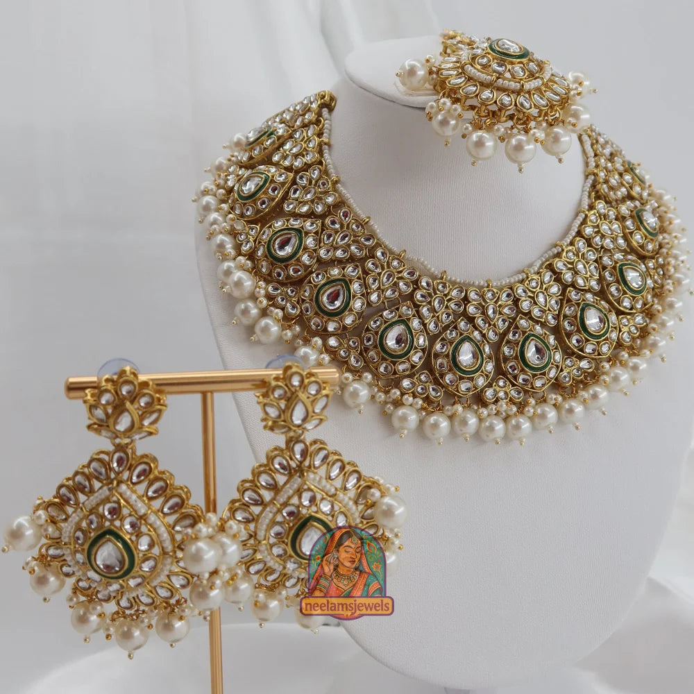 Mahal-e-Noor Necklace Set (White)