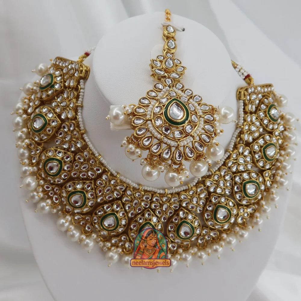 Mahal-e-Noor Necklace Set (White)