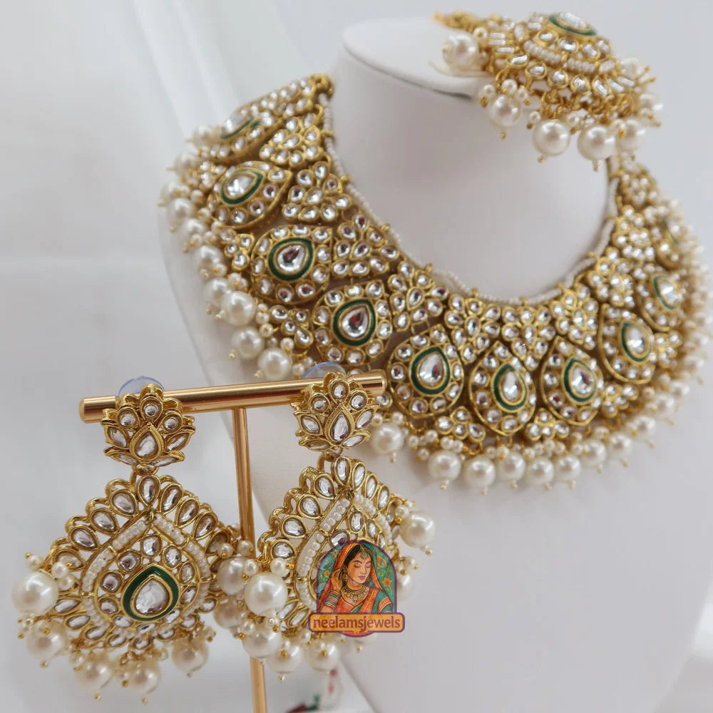 Mahal-e-Noor Necklace Set (White)