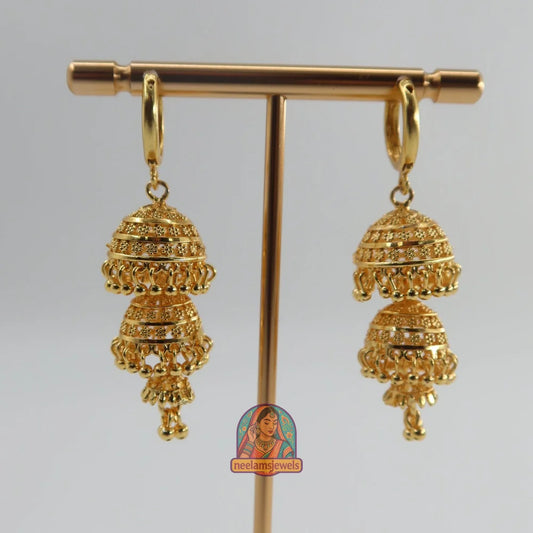 Maharani Double Jhumka - Gold Micro Jhumki