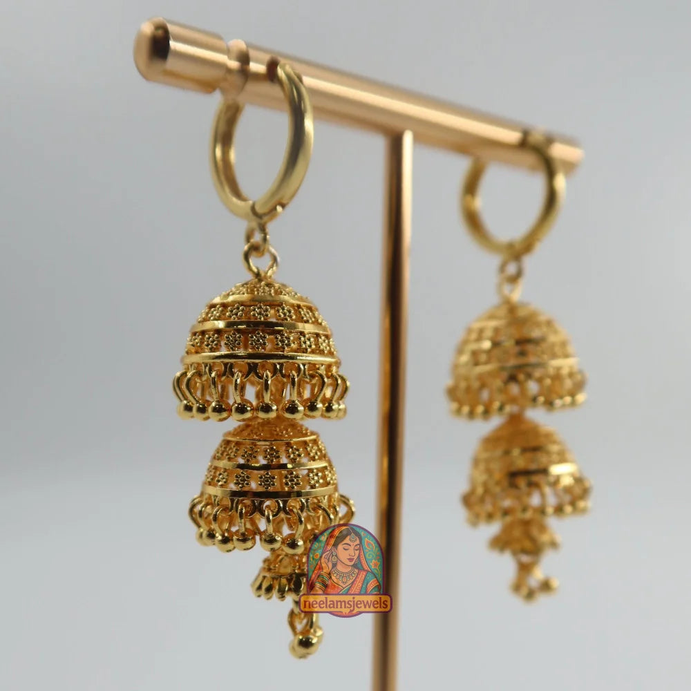 Maharani Double Jhumka - Gold Micro Jhumki