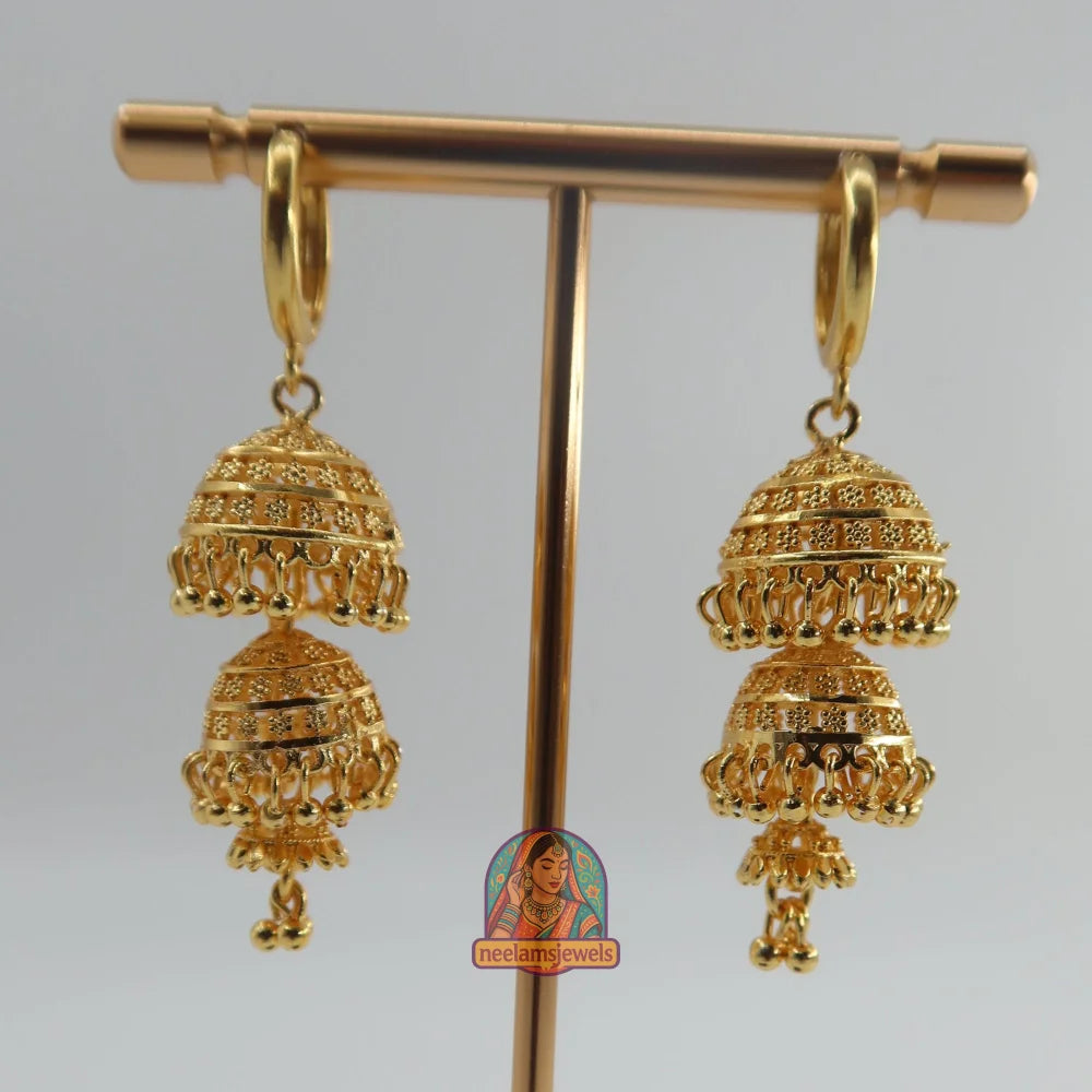 Maharani Double Jhumka - Gold Micro Jhumki