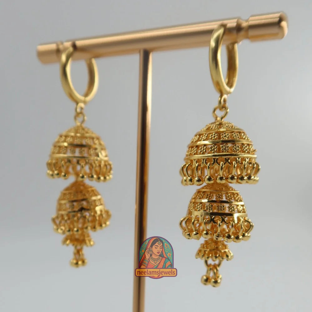 Maharani Double Jhumka - Gold Micro Jhumki