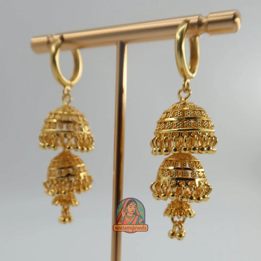 Maharani Double Jhumka - Gold Micro Jhumki