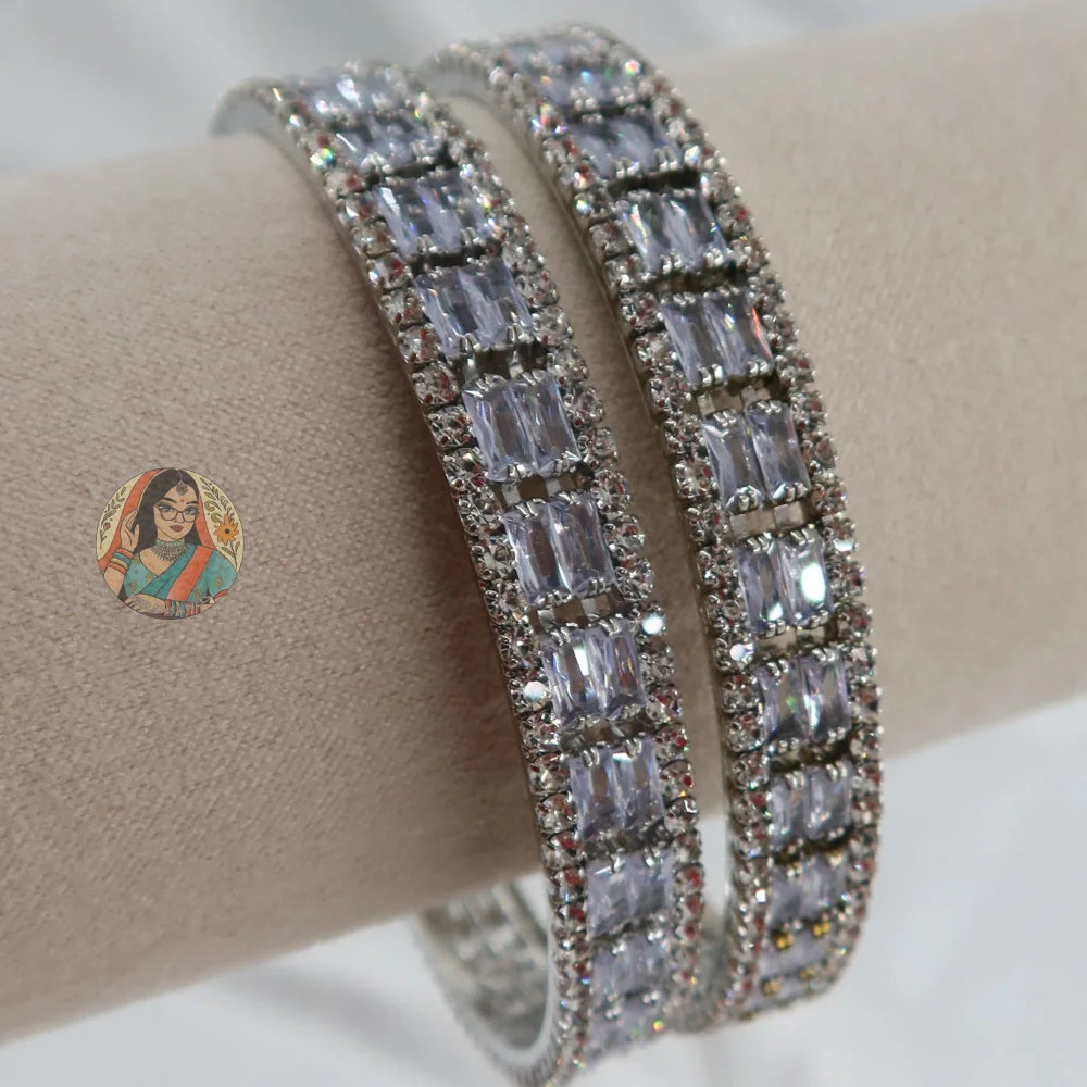 Mahi Silver AD Bangles
