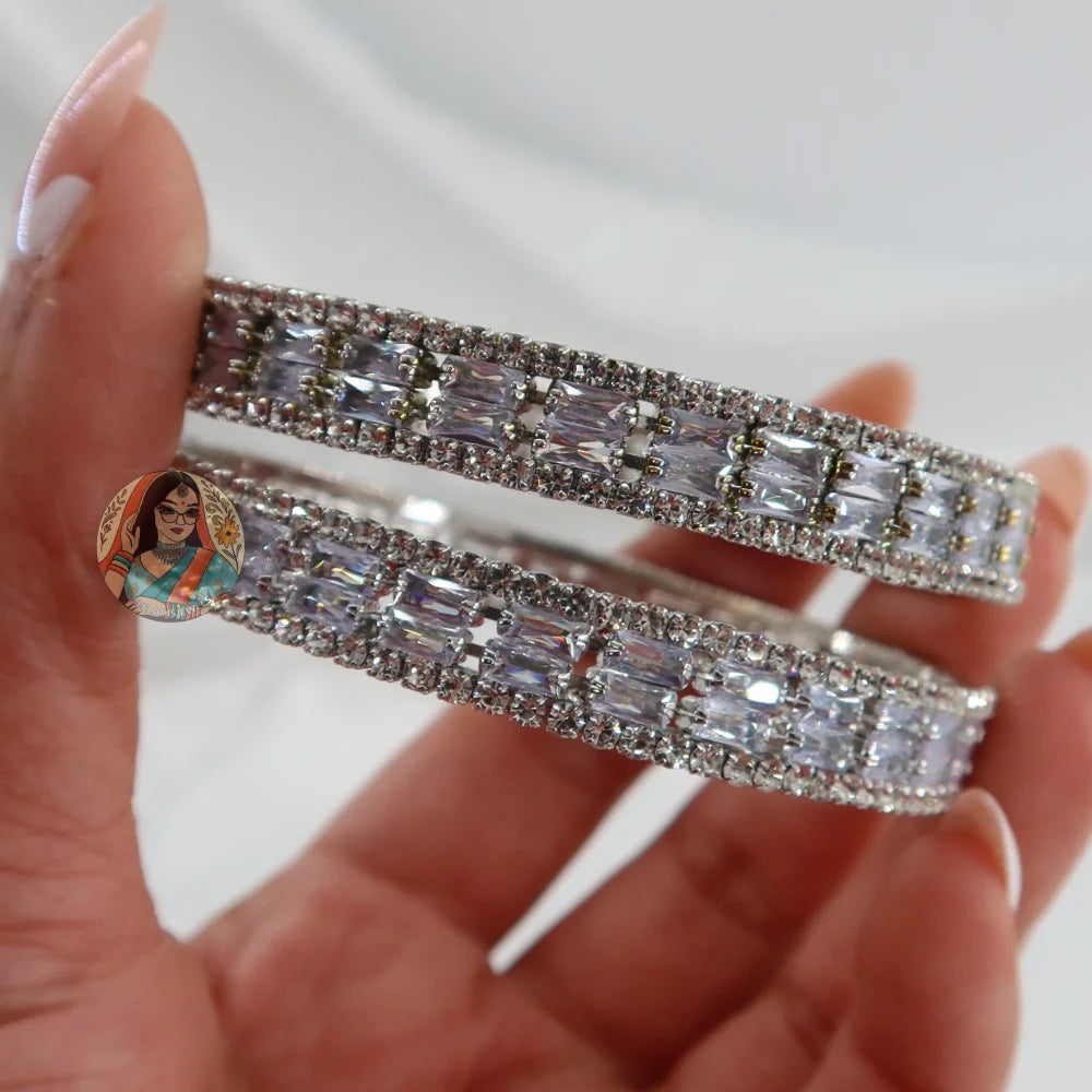 Mahi Silver AD Bangles