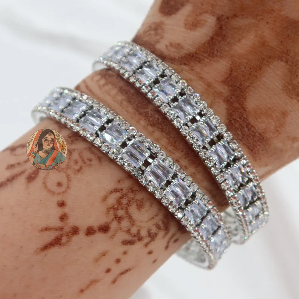 Mahi Silver AD Bangles