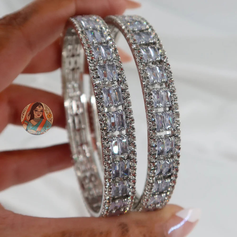 Mahi Silver AD Bangles