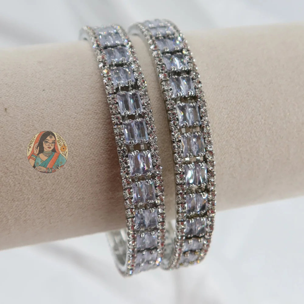 Mahi Silver AD Bangles