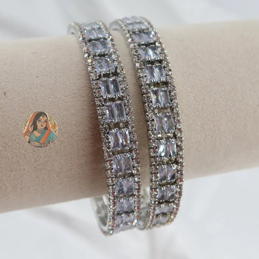 Mahi Silver AD Bangles