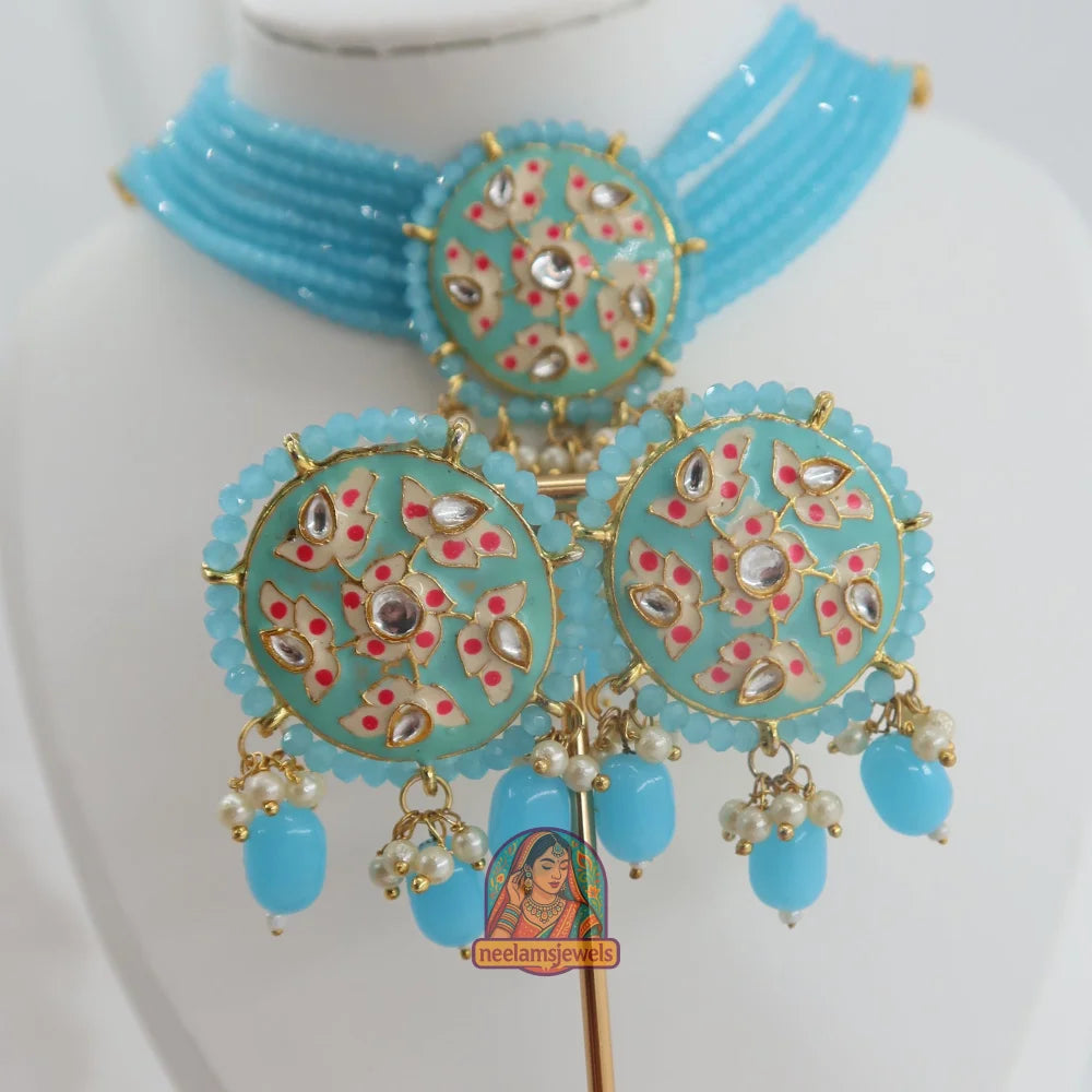 Mahima Meenakari Necklace (Blue)
