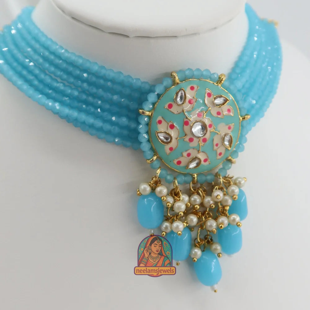 Mahima Meenakari Necklace (Blue)