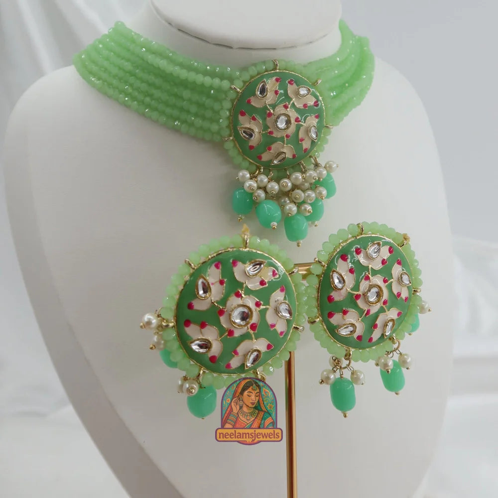 Mahima Meenakari Necklace (Green)