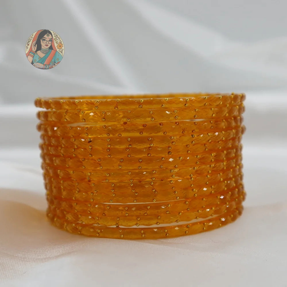 ’Mango’ Crystal Cut Glass Bangle Set