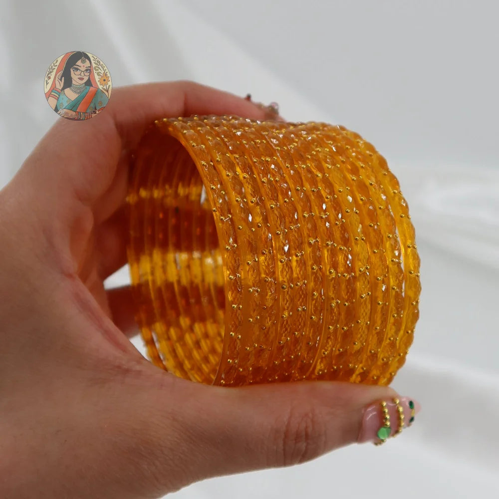 ’Mango’ Crystal Cut Glass Bangle Set