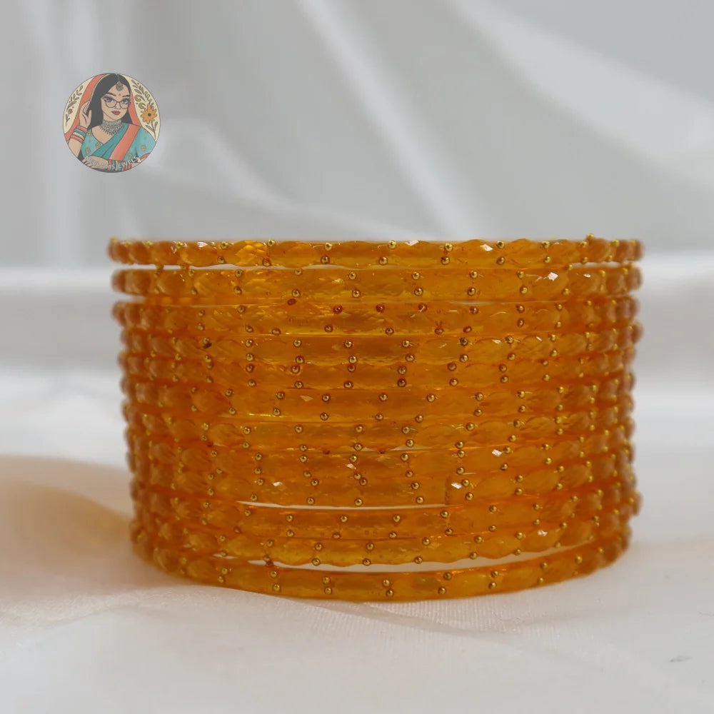 ’Mango’ Crystal Cut Glass Bangle Set