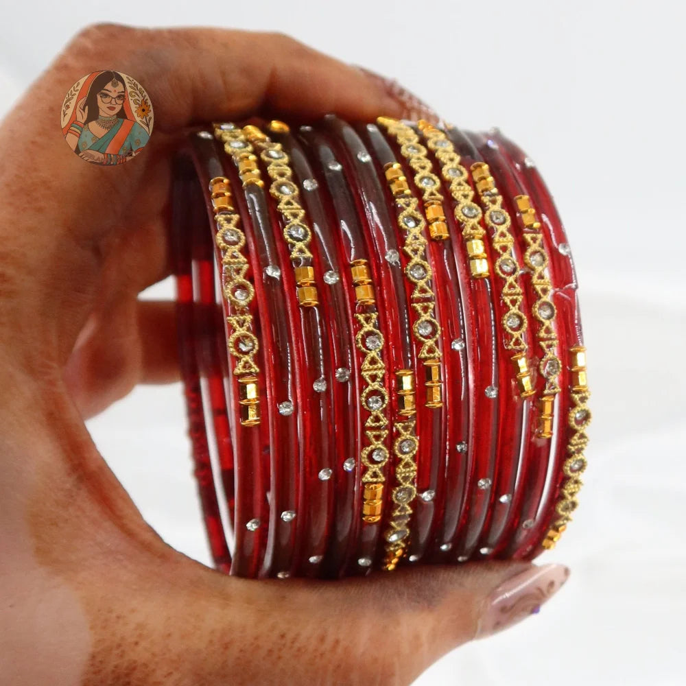 ’Maroon’ Mehwish Glass Bangle Set